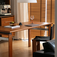 Table épaissie scandinave en bois massif Table à manger domestique en bois de cerisier de style antique