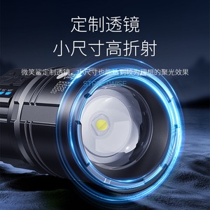 สไมล์ลิ่งชาร์ค SD-5524A ไฟฉาย LED แบบชาร์จไฟได้ ซูมแบบยืดหดได้ พร้อมจอแสดงผลพลังงาน - Product Image 3