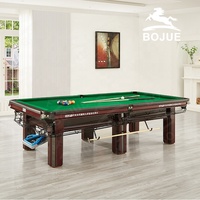 Table de billard sur mesure en bois massif au design moderne, avec poches en cuir vert, fabriquée en ardoise de marbre et caoutchouc.