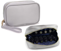 Sacs cosmétiques en cuir imperméables personnalisés pour les voyages, fermeture éclair, poignée souple, sac de rangement pour 12 bouteilles d'huile, sac de transport pour huiles essentielles
