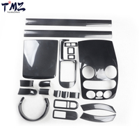 Kit de décoration intérieure complet style fibre de carbone noire, accessoires PC pour VW Volkswagen New Beetle 2003-2010 LHD