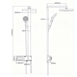 Juego de Grifería de Ducha Termostática de Lujo con Rociador de Lluvia, Chorro de Masaje en la Espalda, Pantalla LED Inteligente, Sistema de Ducha para Baño de Apartamento - Product Image 5