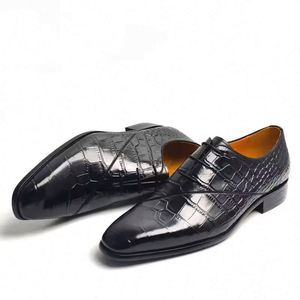 Chaussures Oxford en cuir de vache véritable faites à la main, à lacets, à bout pointu, antidérapantes, respirantes, légères, patchwork, chaussures de luxe pour hommes - Product Image 4