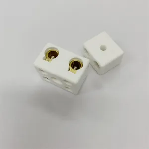 2 kutuplu sırlı steatit seramik terminal bloğu porselen konnektör