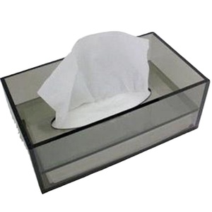 Wholesale Custom Printed Tissue Holder Transparent indoor Square Toilet napkin Paper Acrylic Tissue Box