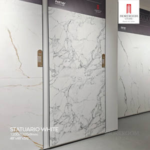 Azulejos de Piso de Piedra Sinterizada de 120x120 cm, Acabado Brillante, Porcelana Esmaltada con Aspecto de Mármol de Lujo, para Paredes Interiores Modernas de Villas y Salas de Estar - Product Image 1