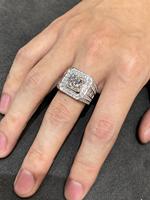 Bague Hip Hop en Moissanite, Argent Sterling 925, Sertissage à Griffes, 2 carats, Alliance de Mariage, Bague en Moissanite pour Homme