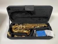 Woodwind Instrument Eb Alto Saxophone With Carrying Case & Full Accessories, Beginner Level E-flat Alto Sax Musical Accessory
