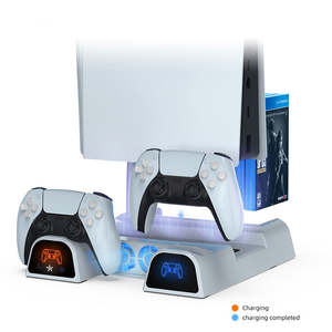 3 in 1 kipas pendingin vertikal multifungsi pengendali konsol penyimpanan cakram berdiri basis stasiun pengisian cepat untuk PS5 - Product Image 4