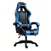 Chaise de jeu exécutive ergonomique en cuir avec support lombaire, accoudoirs inclinables et réglables, hauteur réglable, pivotant à 360 degrés, en métal