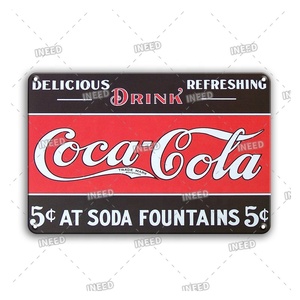 Affiche en métal de Cola Vintage, signe en métal d'art mural rétro, <span class=keywords><strong>Plaque</strong></span> en métal décorative, signe en étain de grotte d'homme, vente en gros - Product Image 2