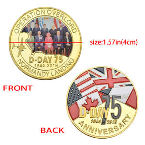 Vente en gros en usine Design personnalisé Débarquement en <span class=keywords><strong>Normandie</strong></span> 75e et 80e anniversaires Collection de pièces commémoratives Cadeaux pour hommes - Product Image 5