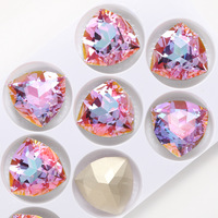Nouveau Strass en Cristal K9 de 24 mm, Pierre Fantaisie en Verre Triangulaire, Couleur AB, Grand Cristal pour Robes de Mariée, Vêtements, Chaussures et Sacs DIY