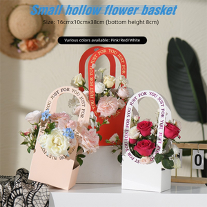 Cesta de flores, caja de embalaje de papel DIY, caja de <span class=keywords><strong>regalo</strong></span> de diseño Floral elegante para el Día del Maestro, arreglo de ramo, bolsa de Material hecha a mano - Product Image 2