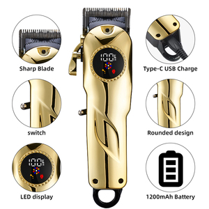 Cortadora <span class=keywords><strong>de</strong></span> Pelo Eléctrica Recargable <span class=keywords><strong>de</strong></span> Acero Inoxidable con Carga USB - Recortadora Profesional para Uso Doméstico en Inglés - Product Image 1