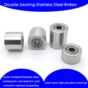 RORS20 RORS30 304 ролики из нержавеющей стали металлические шкивы, роликовые вставки для конвейера, двойной подшипник, приводное колесо из нержавеющей стали - Product Image 3