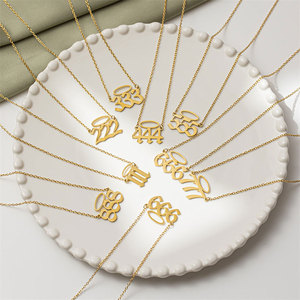 สร้อยคอเลข 222 สแตนเลส 316L ชุบทอง 14k 18k PVD สำหรับผู้หญิง ขายส่ง - Product Image 2