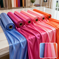 Tissu en satin imitation soie ultra-doux, uni, en polyester, pour la literie, les taies d'oreiller et les rideaux