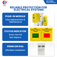 Parafoudre de type 2 20kA 2P 275V AC pour rail DIN, protection contre les surtensions pour système solaire domestique et boîtier de distribution industriel