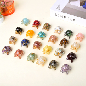 Cristales de Resina al por Mayor con Forma de Tortuga, Grava de Cristal Pulido, Tallado de Tortuga en Resina para Decoración - Product Image 1