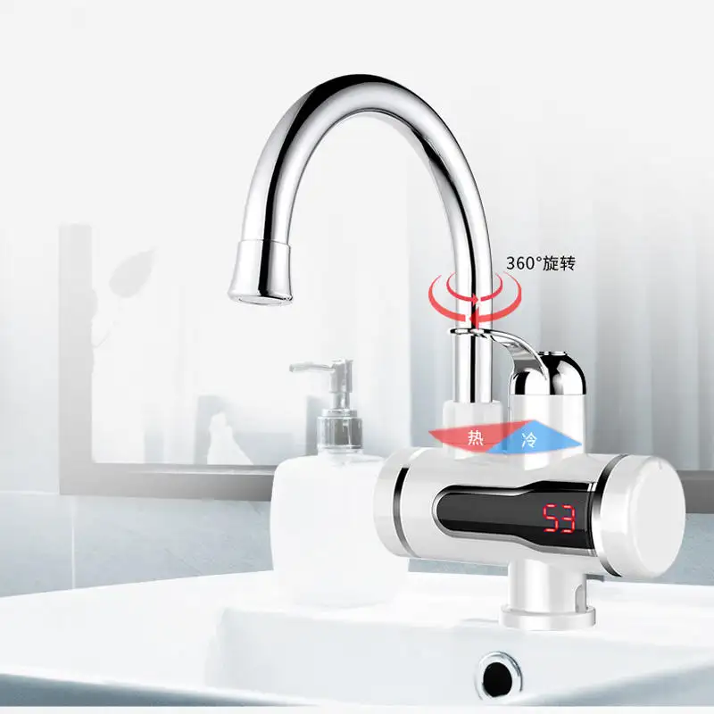 Small kitchen 220v Led digital instant water heater tap plastic electric instant electric water heater faucet