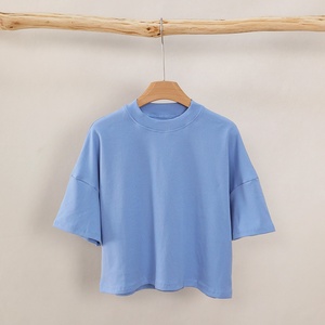 Lucky Sprout <span class=keywords><strong>T</strong></span>-<span class=keywords><strong>shirt</strong></span> uni surdimensionné à manches courtes en coton biologique personnalisé pour filles et garçons - Product Image 6