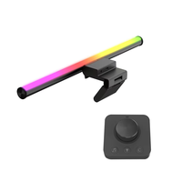 Barre lumineuse de moniteur de jeu RGBIC moderne en aluminium, synchronisation musicale, lampe suspendue pour écran LED, télécommande sans fil, abat-jour noir, utilisation au bureau