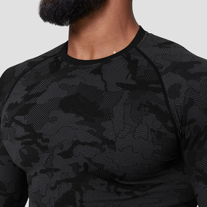 Großhandel Herren nahtlose Langarm Compression Gym Shirts Quick Dry Gym Fitness Top Nahtlose Active Sports Top - Product Image 4