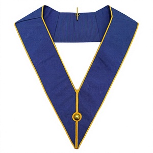 BAHOO EMBROIDERS Collar Masónico Provincial para Desfile - Trenza Dorada en Ambos Bordes, Frente con Bola Dorada, Color Personalizado, Unisex - Product Image 1