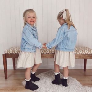 Veste en jean délavée bleu clair pour enfants, style décontracté, nouvelle collection LTH, pour bébés garçons et filles - Product Image 5