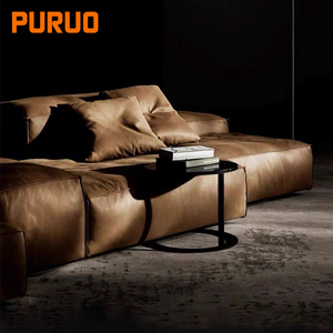 Sofás Puruo Foshan OEM de Diseño <span class=keywords><strong>Italiano</strong></span>, Estilo Nórdico, Tapizados en Tela Bouclé, Forma de L, Color Beige, para el Hogar, Salón de Villa de Lujo, Recepción - Product Image 3
