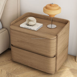 Muebles de Dormitorio Italianos de Alta Gama, Modernos y Minimalistas, Mesa de Noche de Madera Maciza Ecológica y Duradera, Mesita de Noche de Lujo para Hotel - Product Image 2