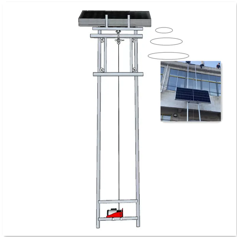 Hot Upgrade Top Flip to Roof Crane Solar Panels Hydraulic Ladder Lift Capacity 200kg