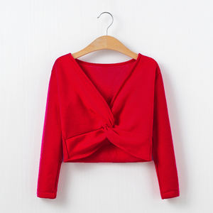 C8005 Meisjes Fleece Lange Mouw Kinked Jas Ballet Dans Slijtage Trui - Product Image 6