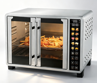 Four à Friture Sans Huile Multifonctionnel 23L Grande Capacité Chauffage Indépendant Double Porte Vitrée Appareil de Cuisine