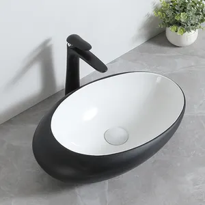 New Arrival Sink Neu Keramik Oval Counter Top Dish Wash Design Einzigartiges Gefäß becken