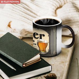 Mug personnalisé imprimé, noir givré, 11 oz, en céramique, sensible à la chaleur - Product Image 3