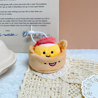 Porte-clés en peluche Dim Sum mignon 9*7cm, pendentif de sac en forme de nourriture douce et rembourrée, cadeau pour enfants et amis