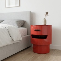 Runder Luxus-Designer-Nachttisch mit Stauraum Hochwertiger Beistelltisch für Moderne Schlafzimmer
