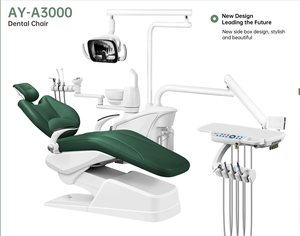 Fauteuil dentaire électrique avec siège en cuir vert, unité dentaire facile à nettoyer avec système de filtration d'aspiration détachable - Product Image 6