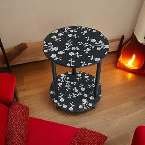 Moderne Dubbellaagse Kleine Salontafel Vrolijke Vogels Steen Huishouden Hoek Bijzettafel Voor Woonkamer Slaapkamer Bed-Groothandel - Product Image 1