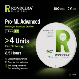 Disco in Zirconia Avanzato ad Alta Resistenza Rondcera per Sinterizzazione Rapida in 6,5 Ore, Corone a Contorno Completo, Massima Stabilità, Blocco in Zirconia - Product Image 3