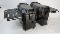F2-MOTO 36L Boîte latérale de moto pliable à double aile, blindée, résistante aux chocs, résistante à la pression, ajustement universel pour les longs trajets