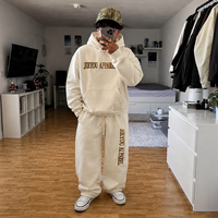 Ensemble survêtement unisexe personnalisé en molleton, coupe oversize, style streetwear, durable, brodé, marque privée