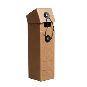 कारखाने सस्ते कस्टम इको फ्रेंडली ब्राउन क्राफ्ट पेपर बोतल शराब पैकेजिंग बॉक्स