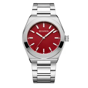 Relógio de quartzo colorido personalizado para homens, relógio caro de aço inox 316L de alta qualidade com moldura de polimento e movimento japonês, 2023