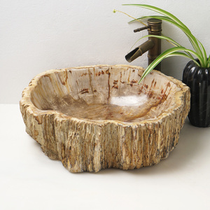 Incroyable évier <span class=keywords><strong>en</strong></span> pierre de <span class=keywords><strong>bois</strong></span> pétrifié fossile naturel - Product Image 1