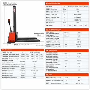 รถยกไฟฟ้าแบบพกพา บรรทุกได้ 1 ตัน ใช้แบตเตอรี่ลิเธียม ยกสูงได้ 1500 มม. - Product Image 3