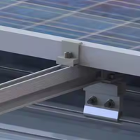 Rail de montage en aluminium anodisé pour système PV, pour installation solaire sur structure de montage au sol, avec garantie de 10 ans