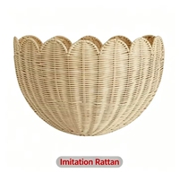 Panier mural élégant en rotin tissé à la main, écologique, multifonctionnel, taille personnalisée, pot de fleurs, décoration de la maison